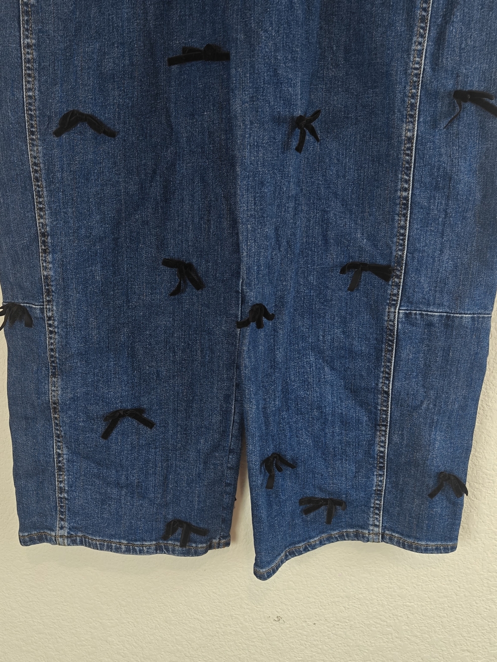 Anthropologie Pilcro Kenna Bow Barrel Jeans Cropped Mid Rise Heritage Denim 28 - Picture 5 of 13